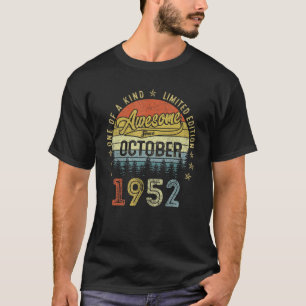 70 jaar oude Vintage oktober 1952 70e verjaardag 2 T-shirt
