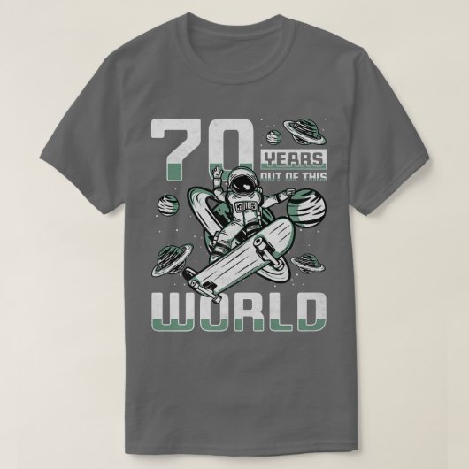 70 jaar van deze wereld, 70e verjaardag skater A T-shirt (Design voorkant)