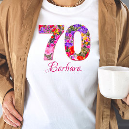70 Jaar Verjaardag Bloemen Gast van Eer T-shirt