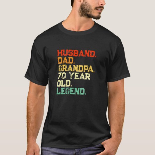 70 jaar verjaardag man, vader, opa, legende t-shirt (Voorkant)
