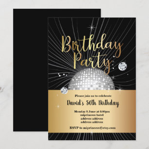 70-jarige feestdag, disco party kaart