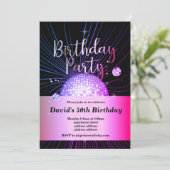 70-jarige feestdag, disco party kaart (Staand voorkant)