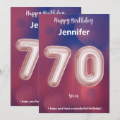 70-jarige Happy Birthday-kaart (Voorkant / Achterkant)