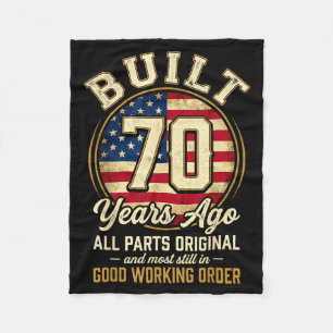 70-jarige man patriottische VS-vlag vader 70ste ve Fleece Deken