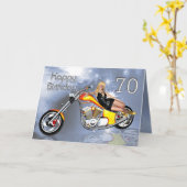 70-jarige meisjeskaart kaart (Gele Bloem)