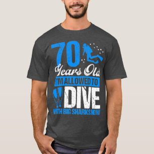 70-jarige Scuba duikende scuba duiker 70 jaar oud T-shirt