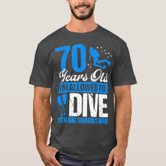 70-jarige Scuba duikende scuba duiker 70 jaar oud T-shirt