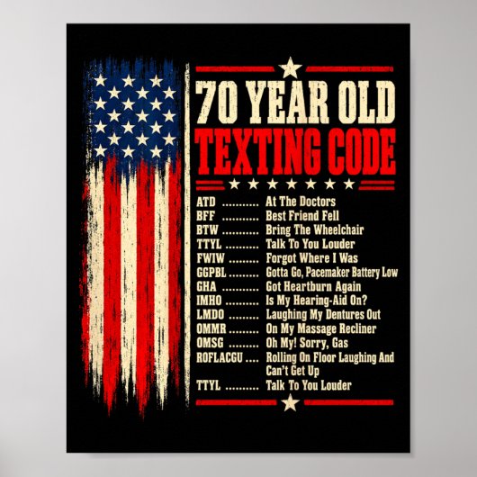 70-jarige senior die code op achterkant tekstte Ku Poster (Voorkant)