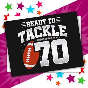 70-jarige tackle voetbalfeestje 70e verjaardag briefkaart