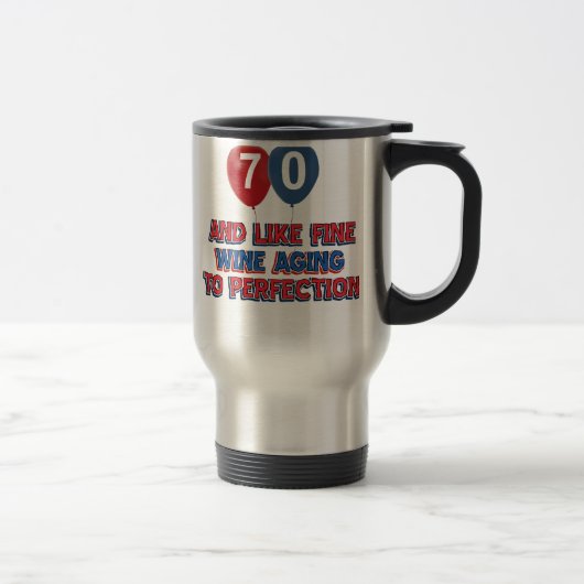 70-jarige verjaardagsgeschenken reisbeker (Rechts)