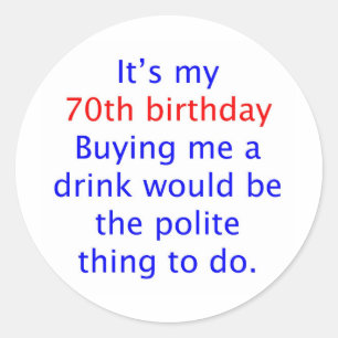 70 Koop een drink voor me Ronde Sticker