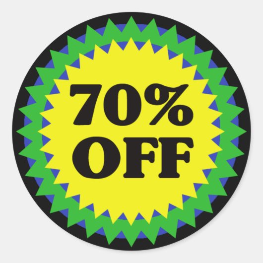 70% KORTING OP RETAIL SALE Sticker (Voorkant)