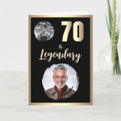 70 & Legendary 2 foto's 70e verjaardag goud Kaart (Voorkant)