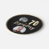 70 & Legendary 2 foto's 70e verjaardag goud Papieren Bordje (Gekanteld)