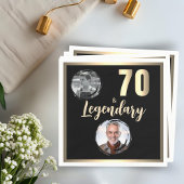 70 & Legendary 2 foto's 70e verjaardag goud Servet