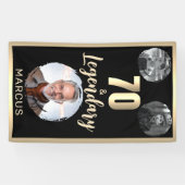 70 & Legendary 3 foto's 70e verjaardag goud Spandoek (Horizontaal)