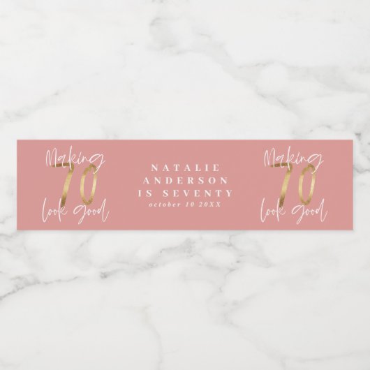 70 lijken een goed goud verjaardagsfeest waterfles etiket (Enkel label)