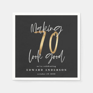 70 lijken een goed gouden verjaardagsfeest servet