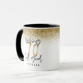 70 lijken goed gouden glitter verjaardag mok (Voorkant links)