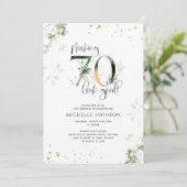 70 Lijken Goed Groen Goud Botanische Verjaardag Kaart (Staand voorkant)