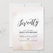 70 | Minimale Waterverf van de 70e verjaardag van  Kaart (Voorkant)