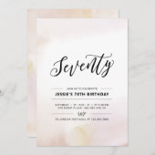 70 | Minimale Waterverf van de 70e verjaardag van  Kaart (Voorkant / Achterkant)