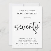 70 moderne B & W 70e verjaardag partij typografie Kaart (Voorkant)