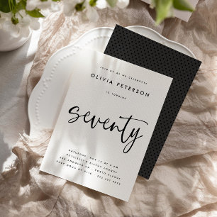 70 moderne B & W 70e verjaardag partij typografie Kaart