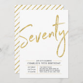 70 | Moderne goudpenseel 70e verjaardag Kaart (Voorkant / Achterkant)
