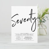 70 | Moderne uitnodiging van de 70e verjaardag van (Staand voorkant)