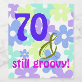 70 & nog steeds groovy! Verjaardagsfeestflesetiket Wijn Etiket (Enkel label)