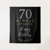 70 Nou en dan Funny Quote Zwarte Elegante 70ste Ve Wandkleed (Voorkant)