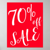 70% Off Sale Sign, Red Boutique Sale Sign, Detailh Poster (Voorkant)