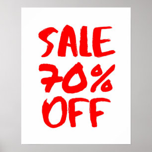 70% off verkoop teken, rode retail winkel bewegwij poster