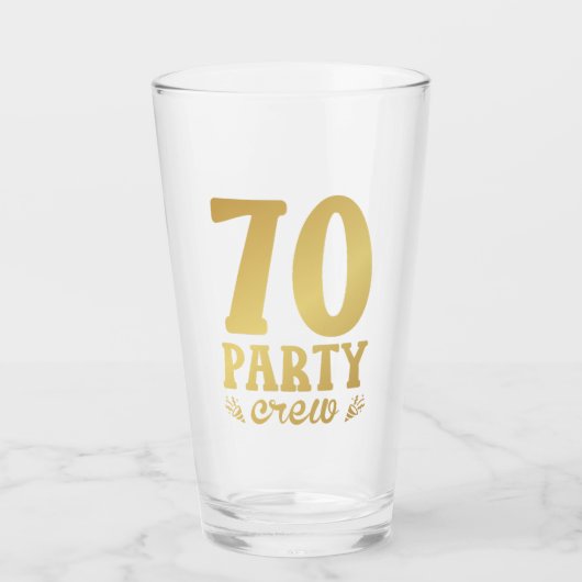 70-partijenbemanningsleden, 70e verjaardag Drink Glas (Voorkant)