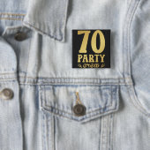 70 Party Crew 70th Birthday Square Vierkante Button 5,1 Cm (In situ)