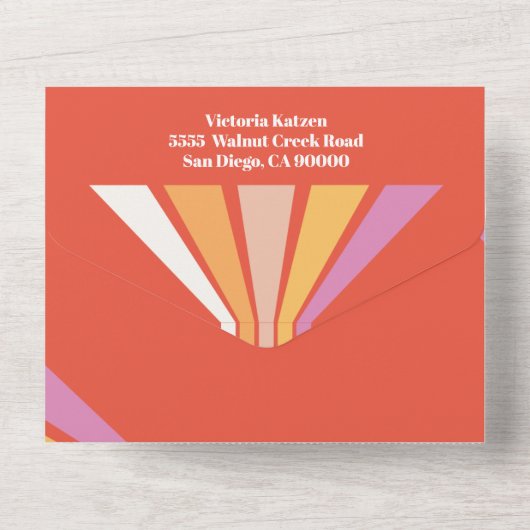 70' Party Retro Hippie Mod Weekendeditie All In One Uitnodiging (Achterkant)