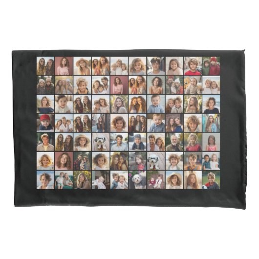 70 Photo Collage Gold - Aangepast Afbeelding Kussensloop (Voorkant)