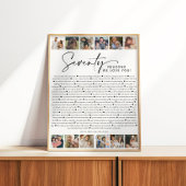 70 Reasons We Love You Birthday Photo Collage Perfect Poster