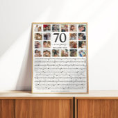 70 Reasons We Love You Photo Collage Keepsake Gift Perfect Poster