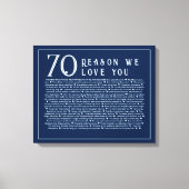 70 redenen waarom we van je canvas houden (Voorkant)