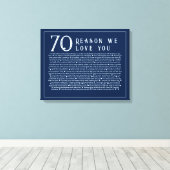 70 redenen waarom we van je canvas houden afdruk (Insitu (Houten vloer))