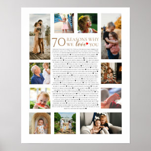 70 Redenen Waarom We Van Je Houden Aangepaste Foto Poster