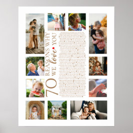 70 redenen waarom we van je houden Fotocollage Ver Poster