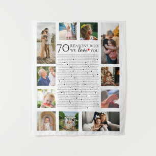 70 redenen waarom we van je houden fotocollage ver wandkleed
