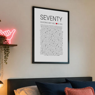 70 redenen waarom we van je houden huwelijksgeloft poster