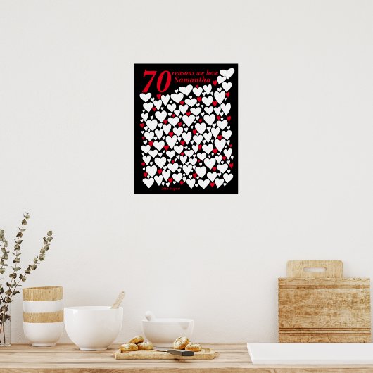 70 Redenen waarom we van je houden Poster (Keuken)