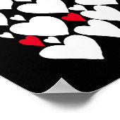 70 redenen waarom we van je houden Zwarte Rood Poster (Hoek)