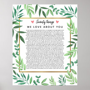 70 redenen waarom we van je verjaardagsblad houden poster