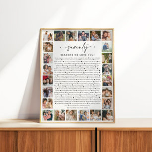70 Redenen Waarom We Van Jou Houden Foto Collage A Perfect Poster